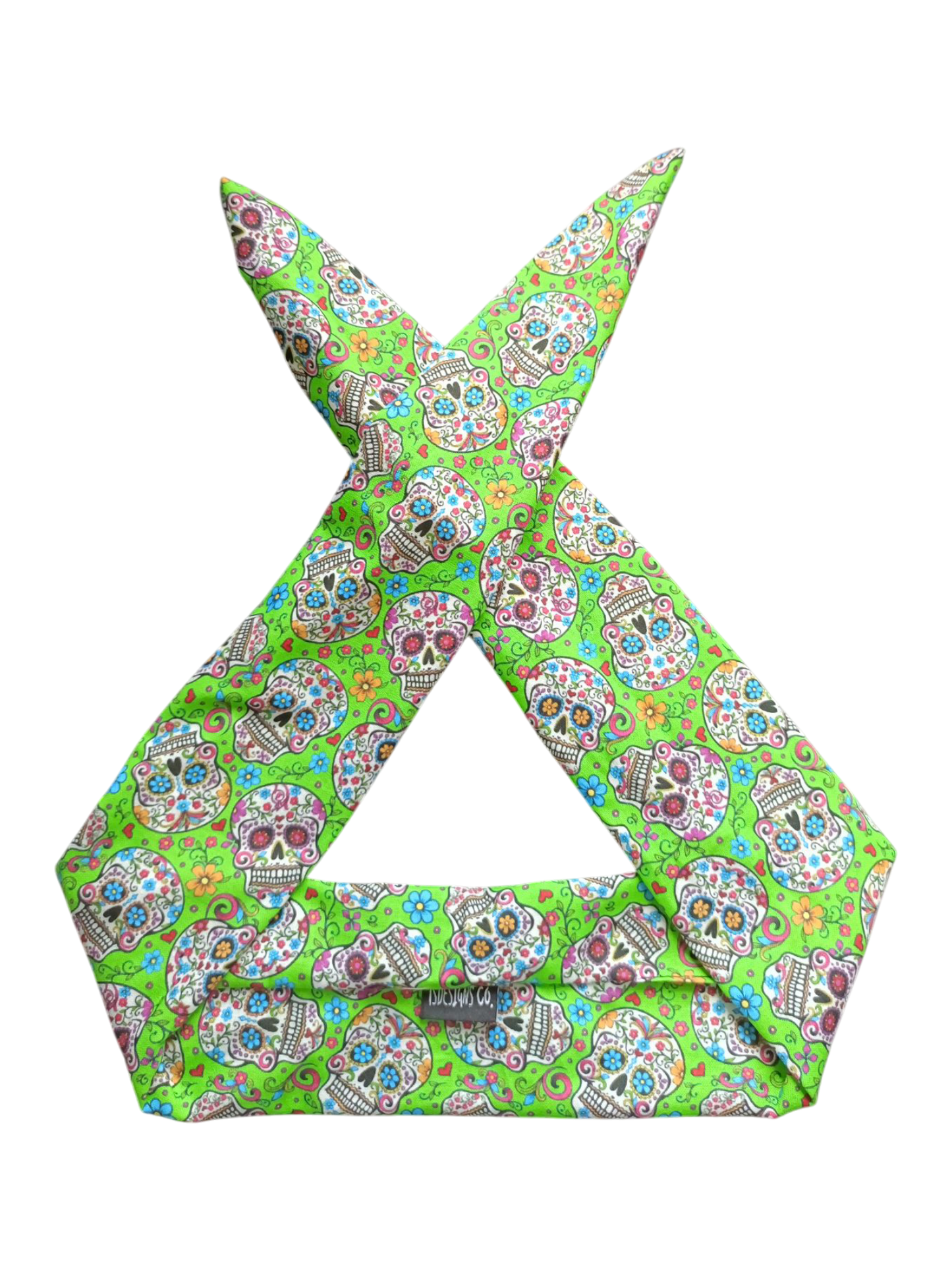 BETTY BOO BANDS™ WIRED HEADWRAP | Day of the Dead Sugar Skulls | Lime Green