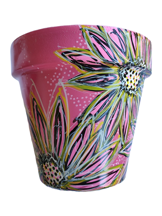 PLANTER POT Sunflower Pink 2 (15.5cm x 14cm approx.)