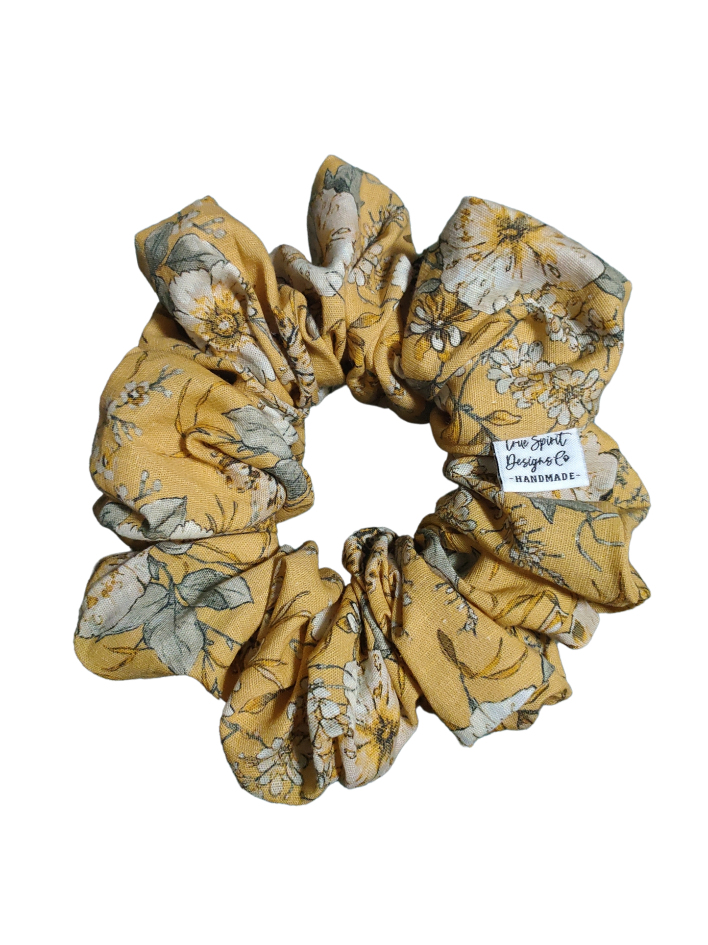 LARGE Linen Mustard Floral