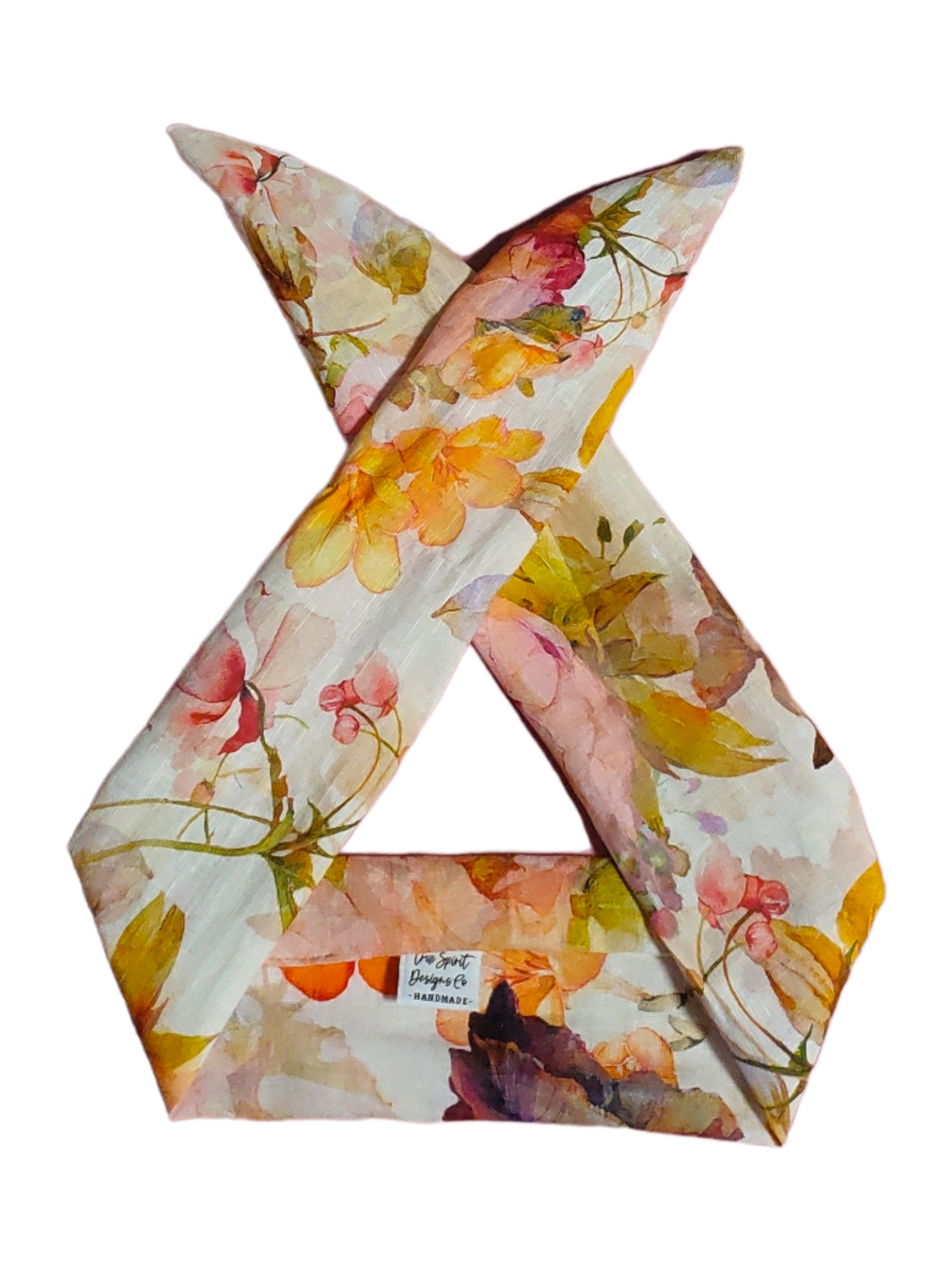 BETTY BOO BANDS™ WIRED HEADWRAP | Linen Oranges & Pink Watercolour Florals
