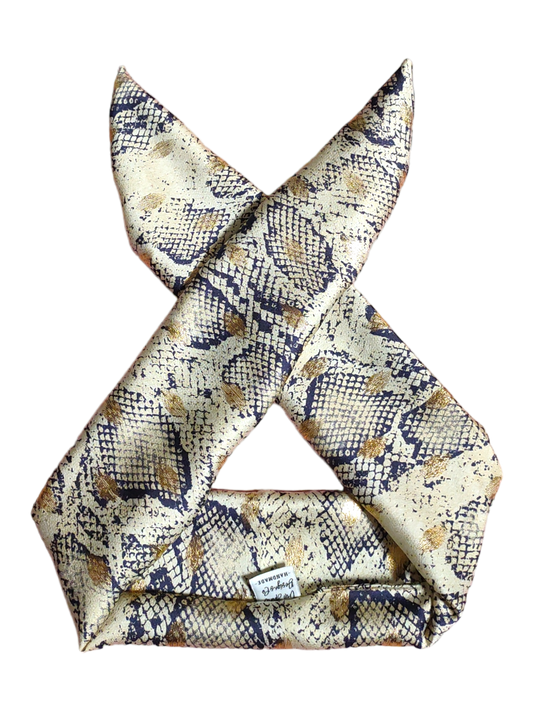 BETTY BOO BANDS™ WIRED HEADWRAP | Satin Snake Skin with Gold Shimmer