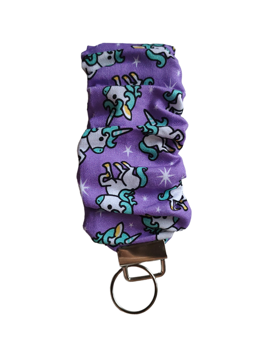 SCRUNCHIE KEY WRISTLET Purple Unicorn