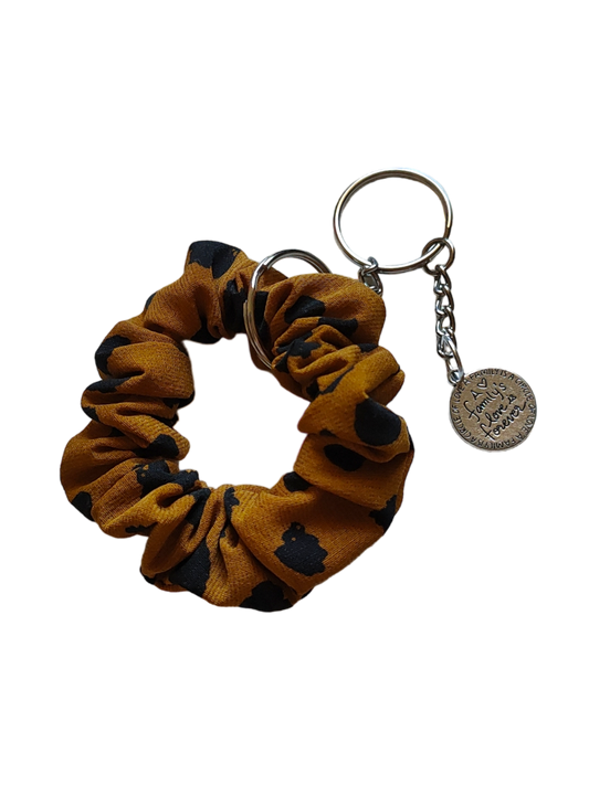 KEY CHARM Tiny Scrunchie Mustard with Polkdots