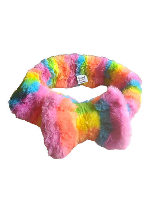 BEAUTY & MAKEUP ELASTIC HEADBANDS | Fluffy Rainbow Love