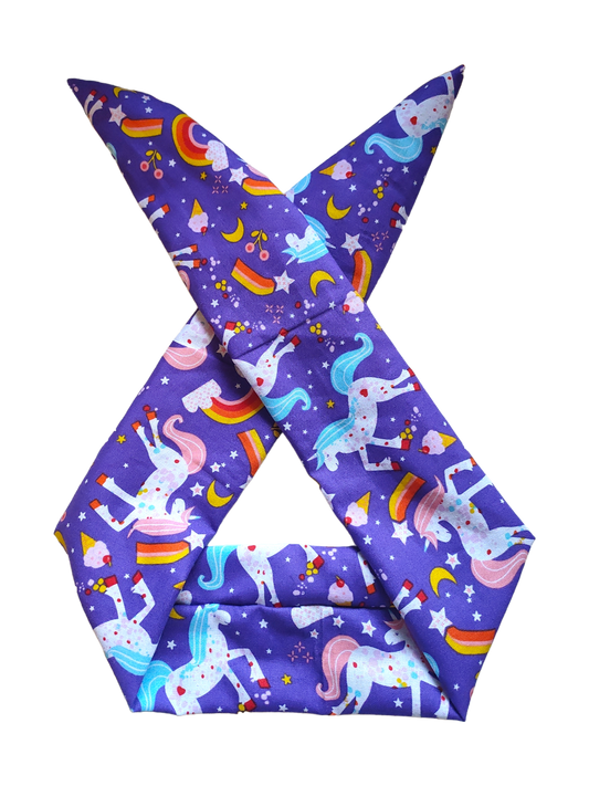 BETTY BOO BANDS™ WIRED HEADWRAP | + ZIP POCKET | Purple Unicorn