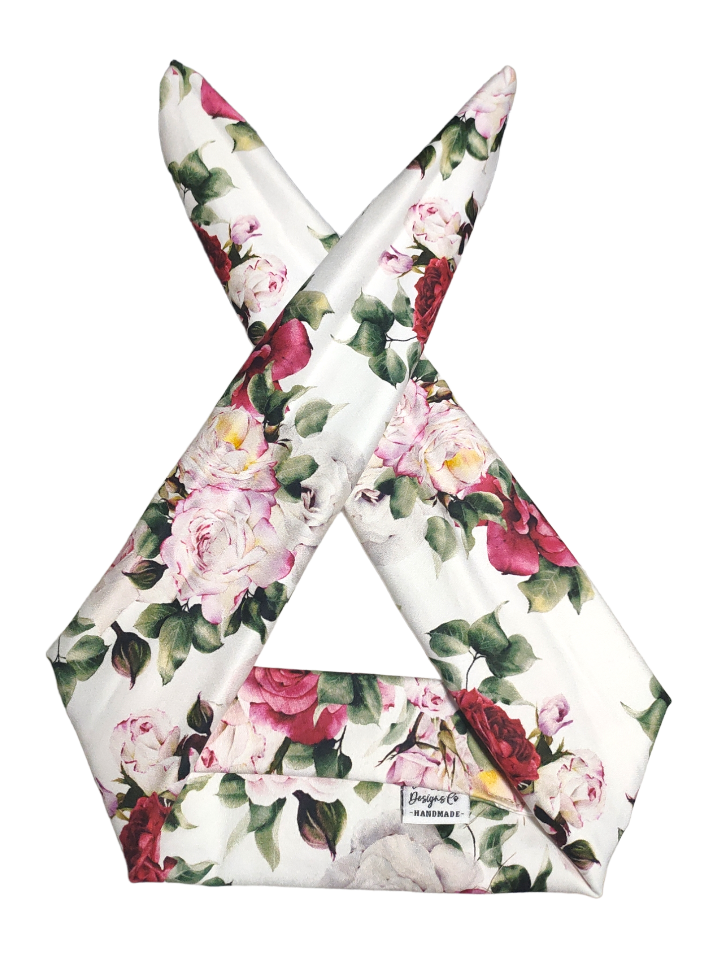 BETTY BOO BANDS™ WIRED HEADWRAP | White & Roses