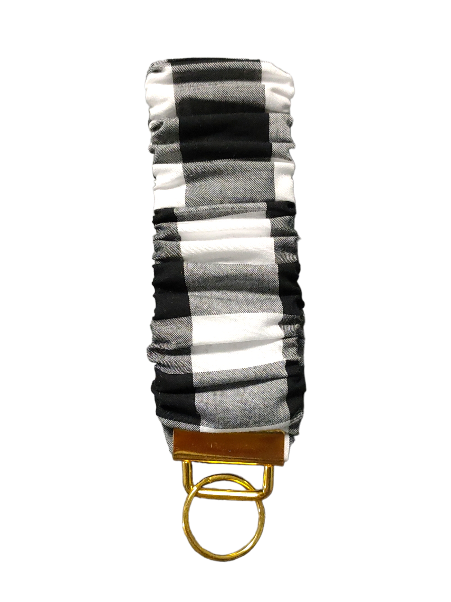 SCRUNCHIE KEY WRISTLET Black & White Gingham