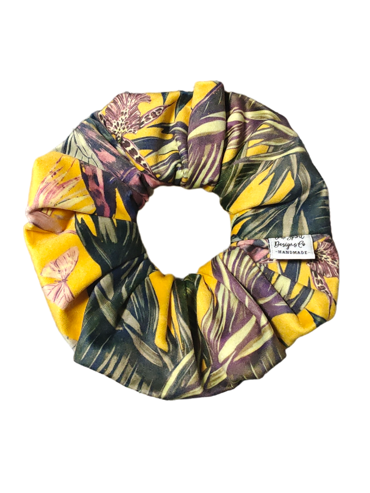 LARGE Velvet Yellow Floral