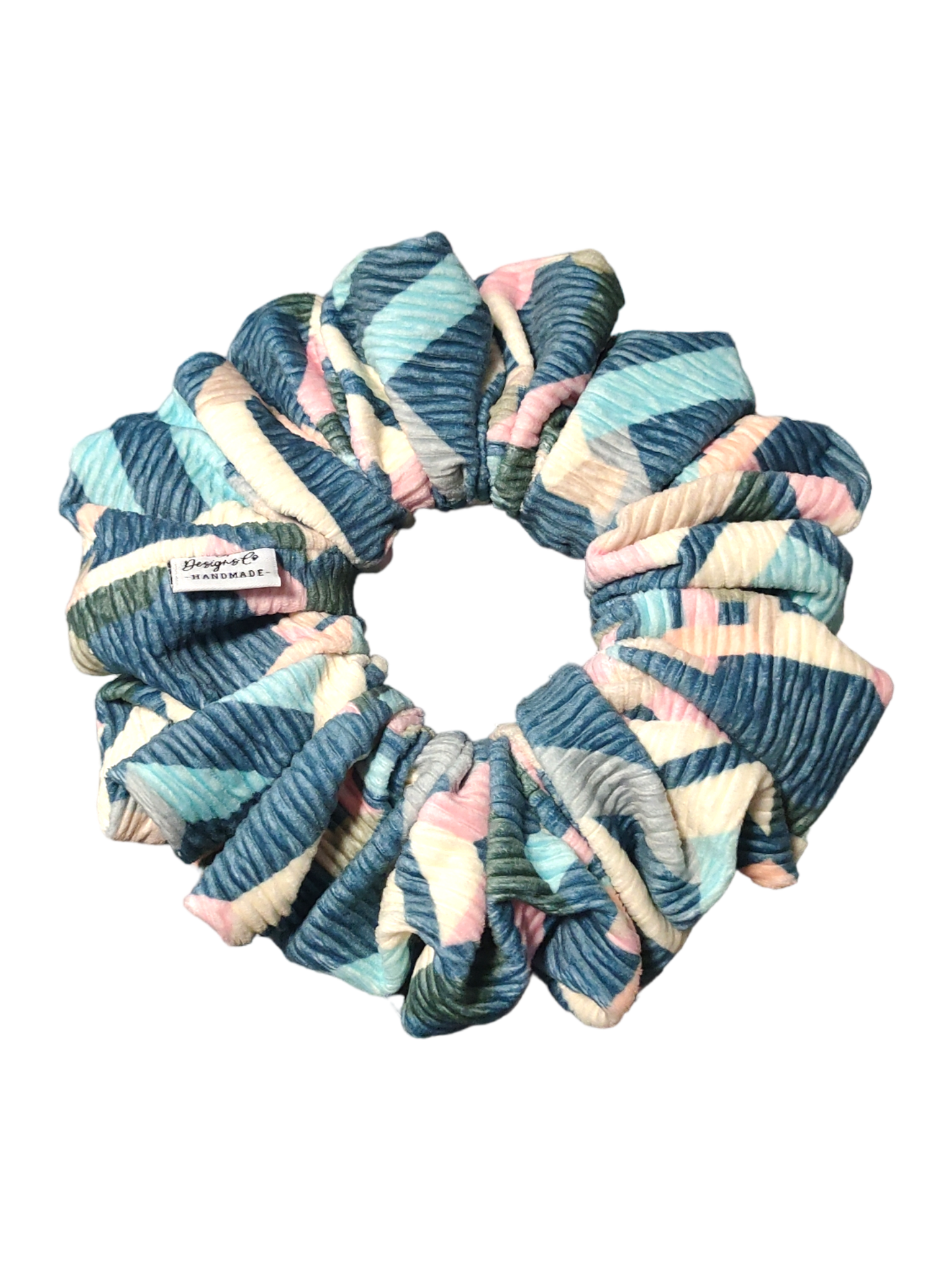 LARGE Knitted Ribbed Blue Abstract