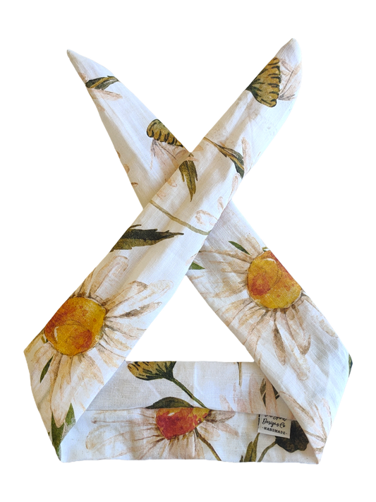 BETTY BOO BANDS™ WIRED HEADWRAP | Linen White Florals