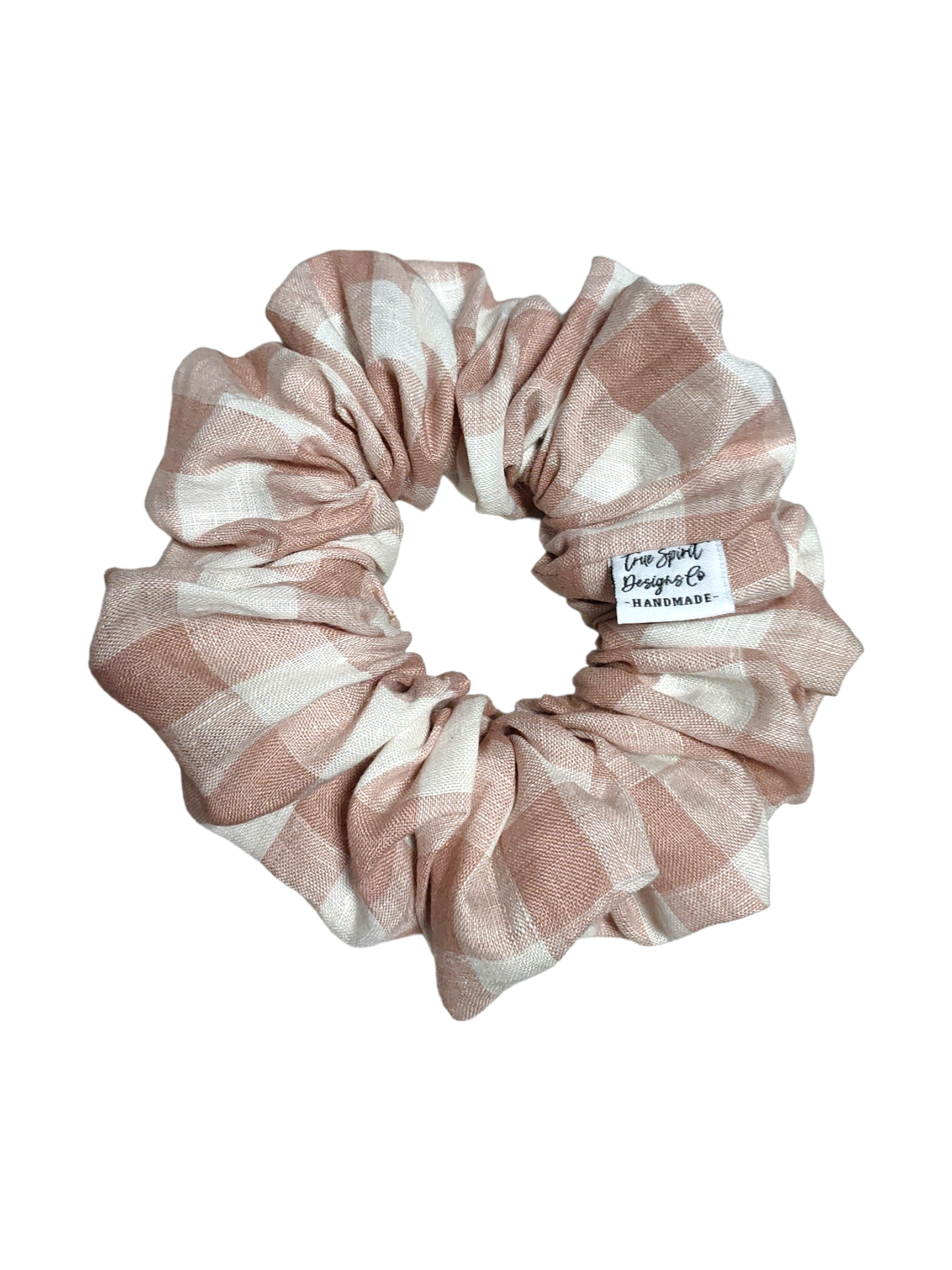 LARGE Linen Dusty Pink Gingham