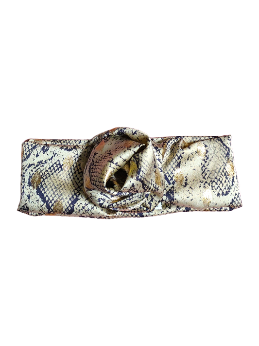 BETTY BOO BANDS™ WIRED HEADWRAP | Satin Snake Skin with Gold Shimmer