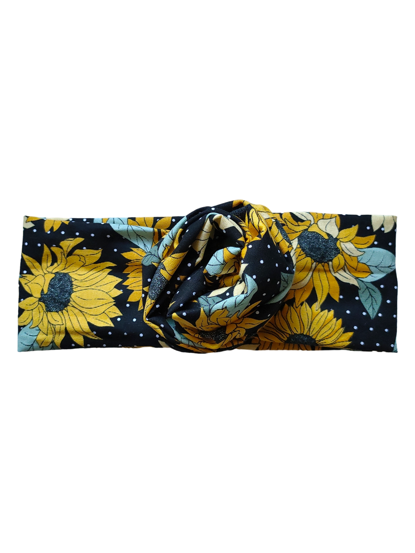 BETTY BOO BANDS™ WIRED HEADWRAP | Sunflowers | Black Polkadots