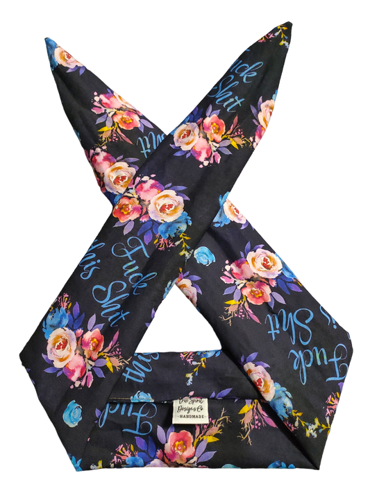 BETTY BOO BANDS™ WIRED HEADWRAP | 18+ Swear Band | F*#k This Sh*t Navy Blue