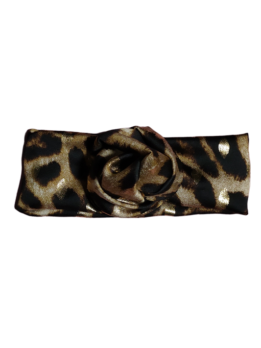 BETTY BOO BANDS™ WIRED HEADWRAP | Satin Gold Leopard