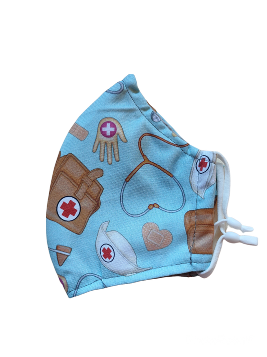 Re-usable Fabric Face Masks | The Nurse Style | 3-ply