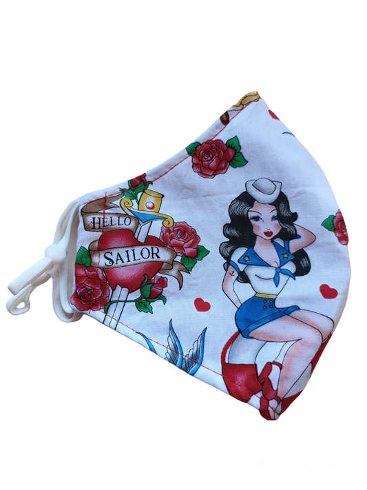 Re-usable Fabric Face Masks | Hello Sailor | 3-ply