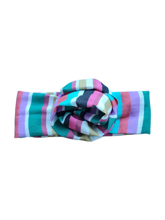 BETTY BOO BANDS™ WIRED HEADWRAP | Linen Autumn Rainbow Stripes