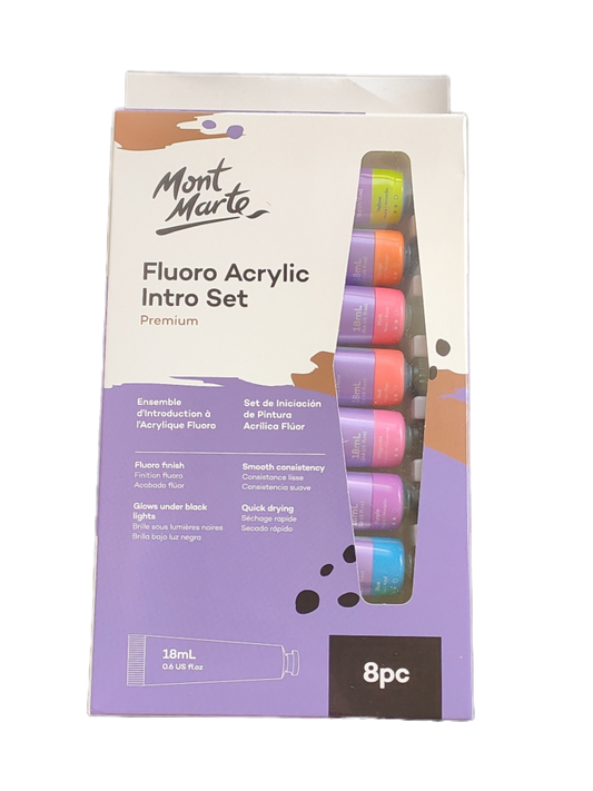 Monte Marte Fluro Acrylic Intro Set - 8pc