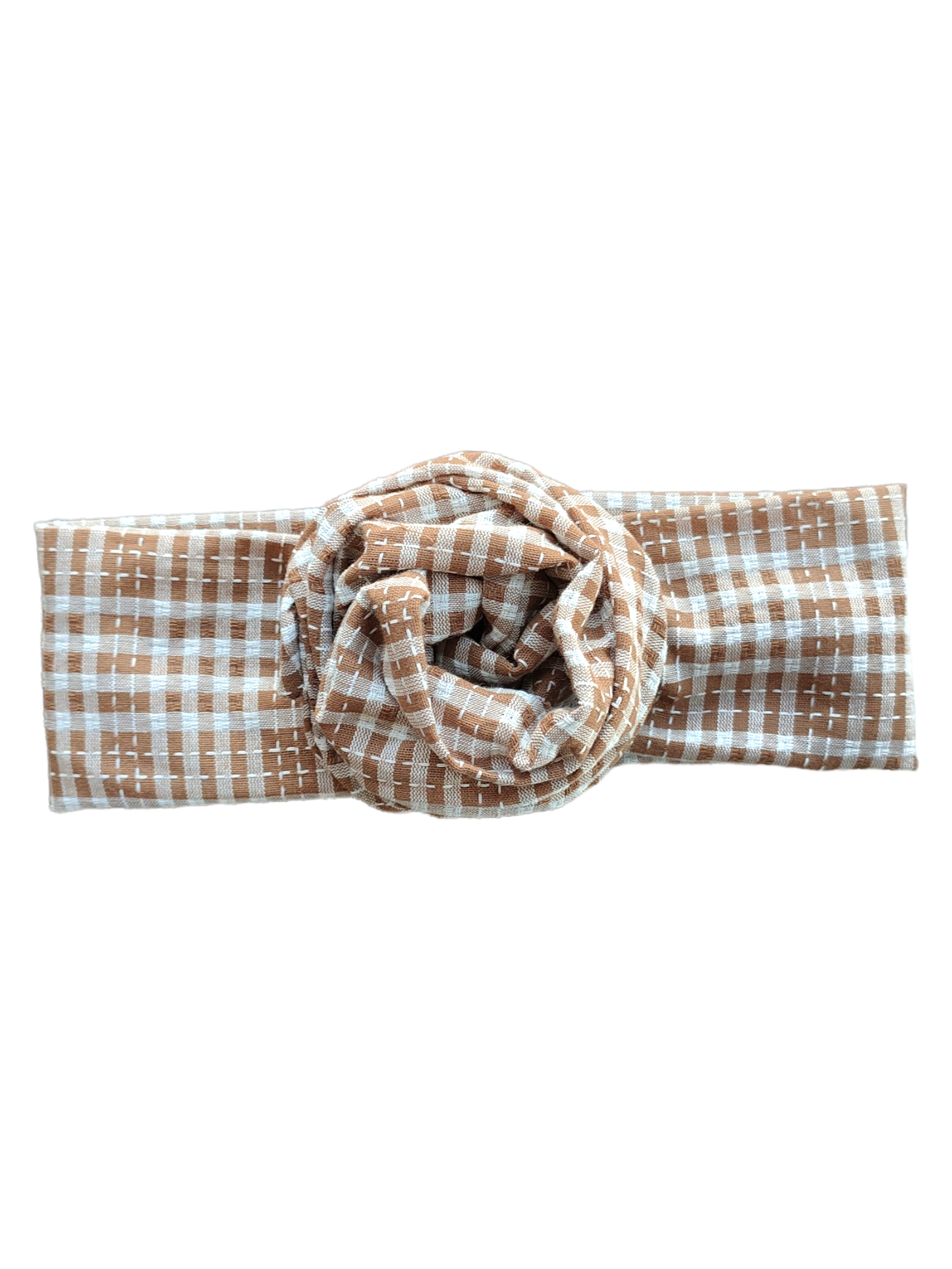 BETTY BOO BANDS™ WIRED HEADWRAP | Linen Gingham Brown Plaids