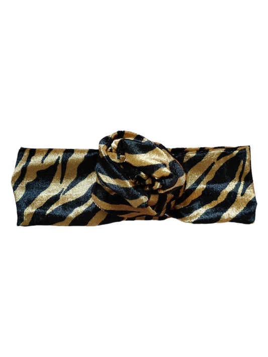BETTY BOO BANDS™ WIRED HEADWRAP | Gold Velvet Tiger