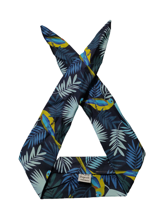 BETTY BOO BANDS™ WIRED HEADWRAP | Blue Birds & Leaves