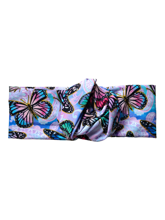 BETTY BOO BANDS™ WIRED HEADWRAP | Purple Monarchy Butterflies