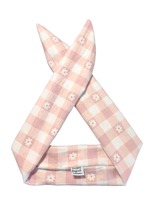 BETTY BOO BANDS™ WIRED HEADWRAP | Gingham | Pink Flower
