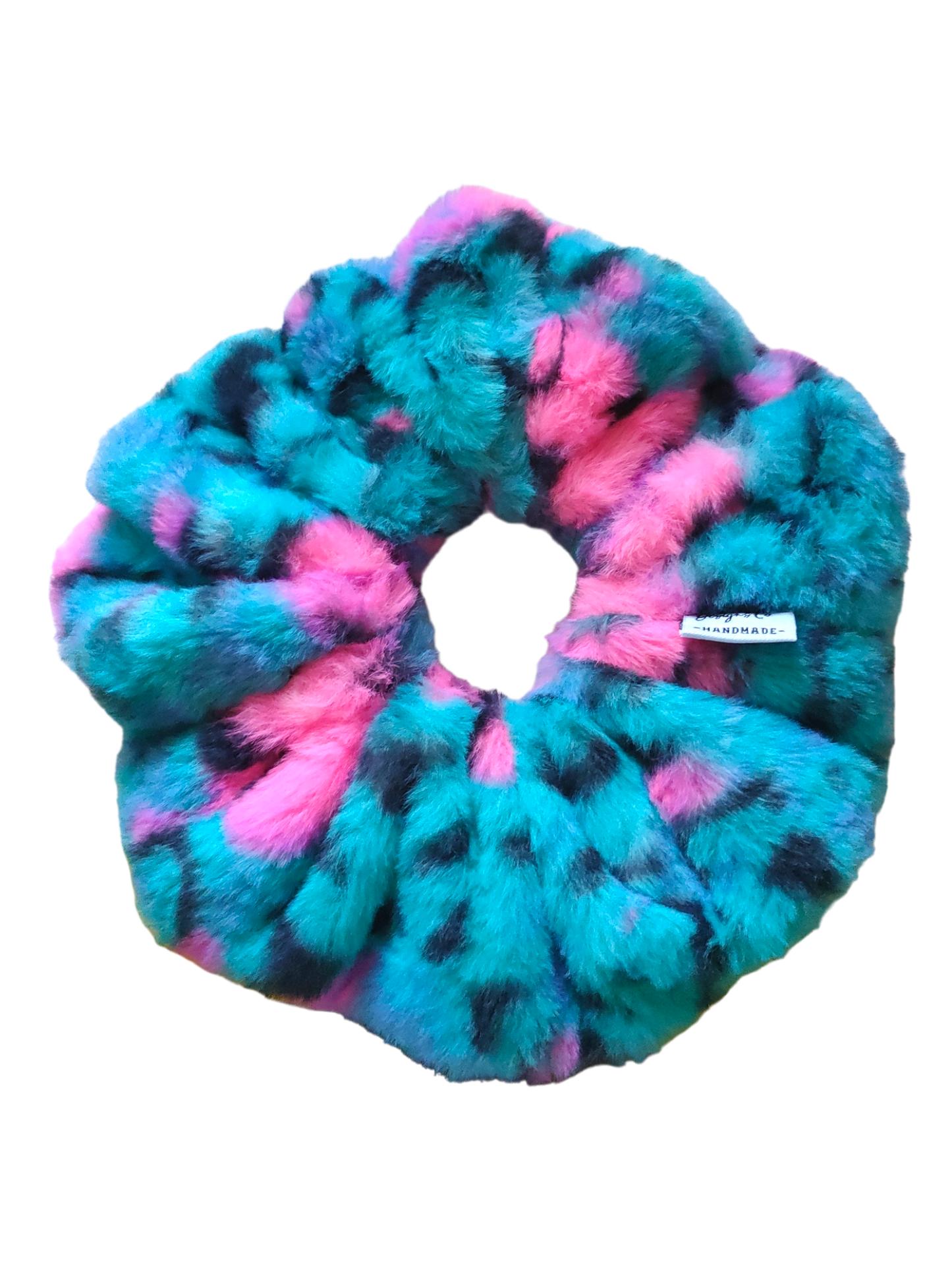 XXL Fluffy Teal & Hot Pink Leopard