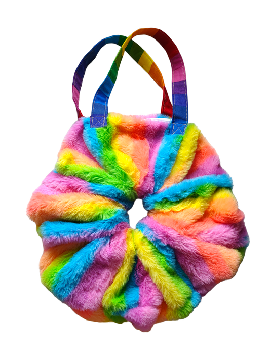 SCRUNCHIE BAG | Fluffy Rainbow