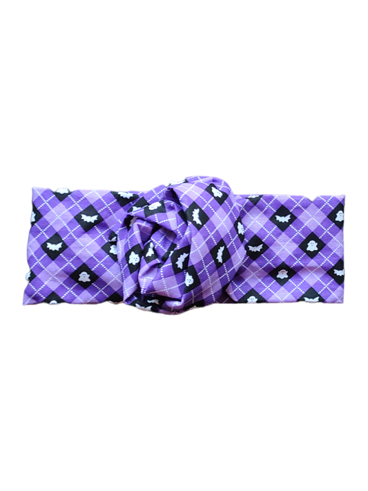 BETTY BOO BANDS™ WIRED HEADWRAP | Gingham | Ghosts Purple