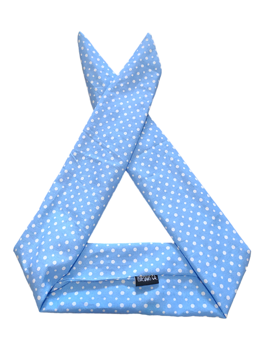 BETTY BOO BANDS™ WIRED HEADWRAP | Blue with Small White Dots