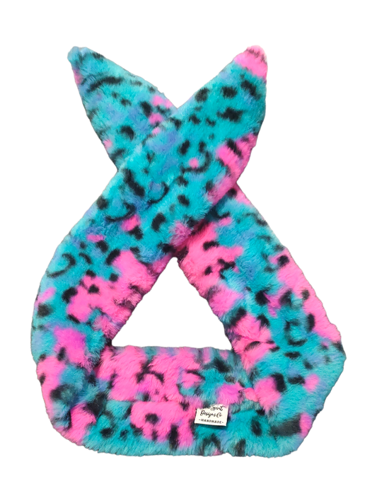 BETTY BOO BANDS™️ | FLUFFY WIRED BANDS | Teal & Hot Pink Leopard