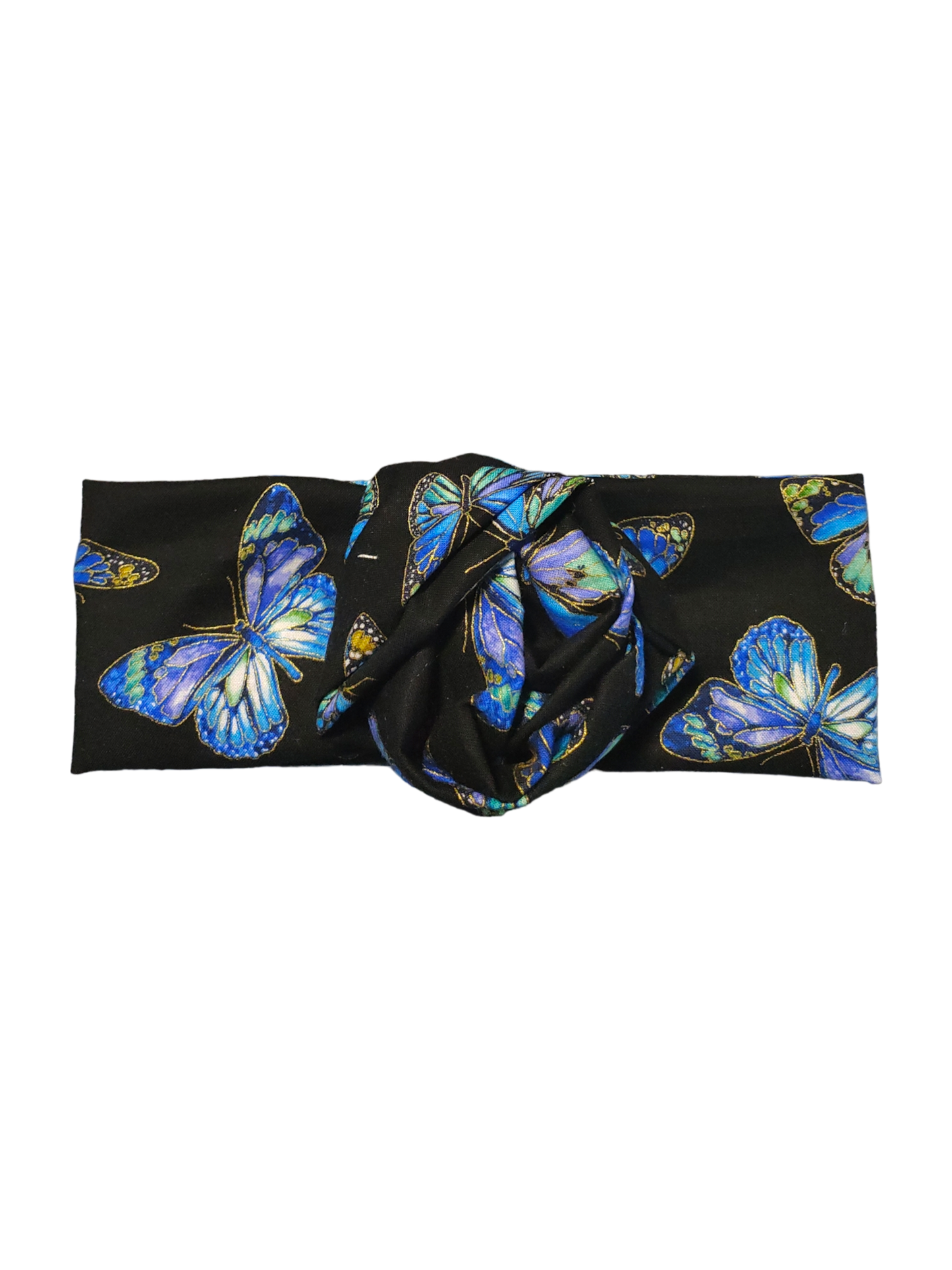 BETTY BOO BANDS™ WIRED HEADWRAP | Black with Blue Butterflies