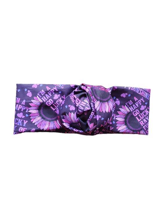 BETTY BOO BANDS™ WIRED HEADWRAP | 18+ Swear Band | I'm a Happy Go Lucky Ray of F*cking Sunshine Purple
