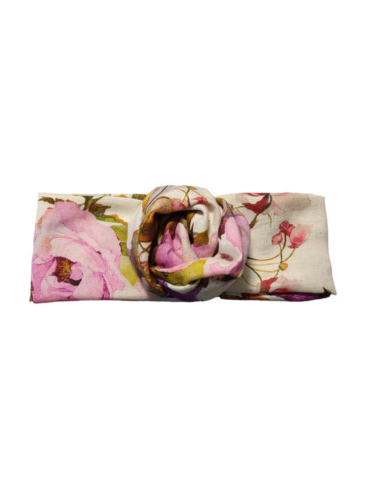 BETTY BOO BANDS™ WIRED HEADWRAP | Linen Watercolour Purple Floral
