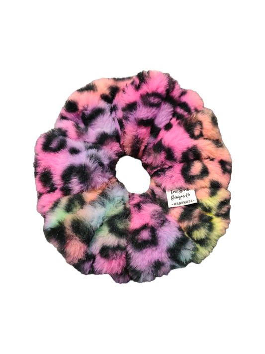 LARGE Fluffy Rainbow Leopard