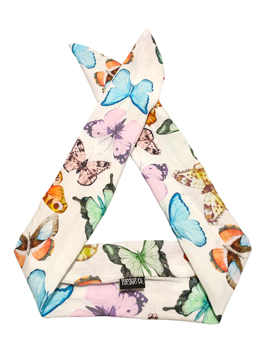BETTY BOO BANDS™ WIRED HEADWRAP | Linen Butterflies