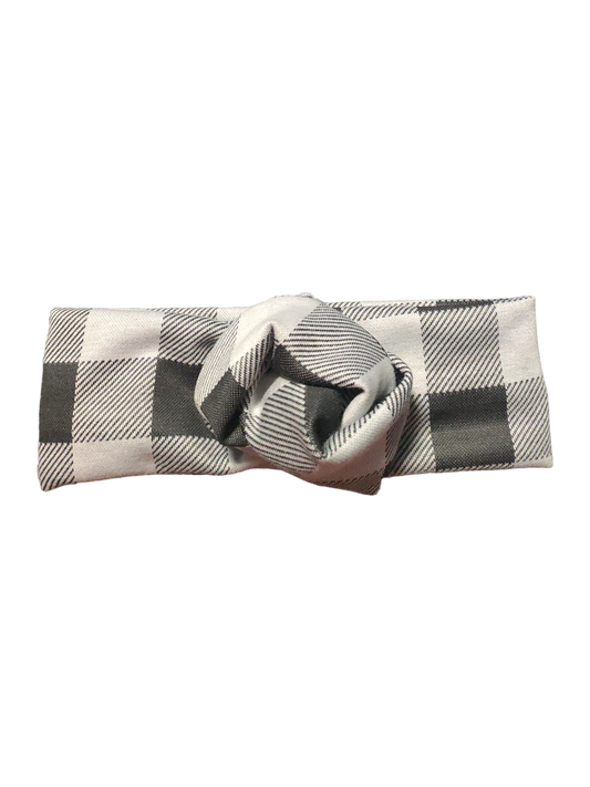 BETTY BOO BANDS™ WIRED HEADWRAP | Knitted Grey Gingham
