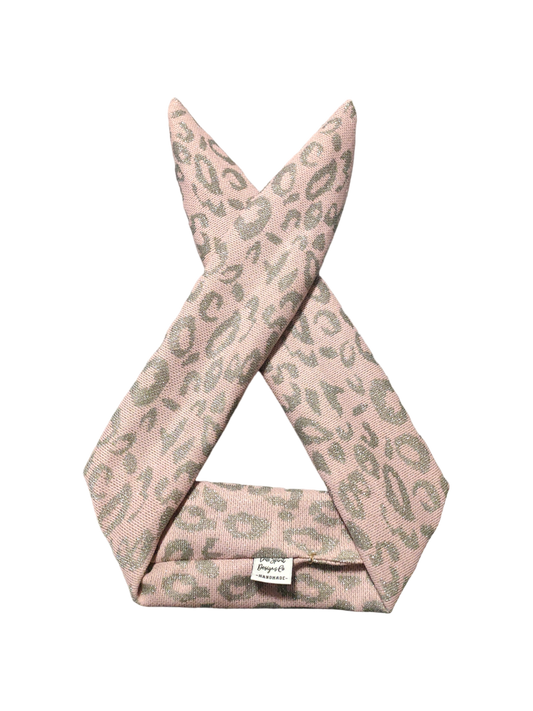 BETTY BOO BANDS™ WIRED HEADWRAP | Leopard | Knitted Pink