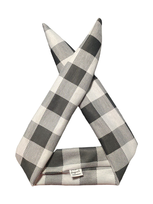 BETTY BOO BANDS™ WIRED HEADWRAP | Knitted Grey Gingham