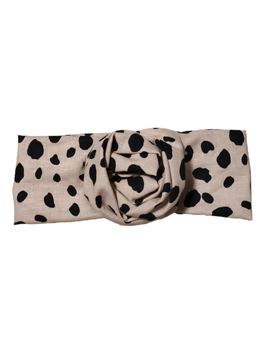 BETTY BOO BANDS™ WIRED HEADWRAP | Black Polkadots on Beige