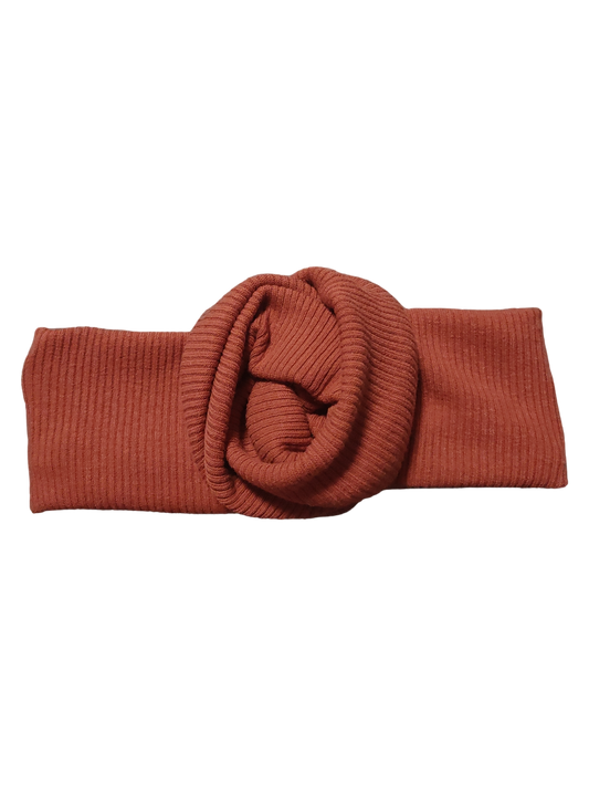 BETTY BOO BANDS™ WIRED HEADWRAP | Knitted Ribbed | Terracotta Red