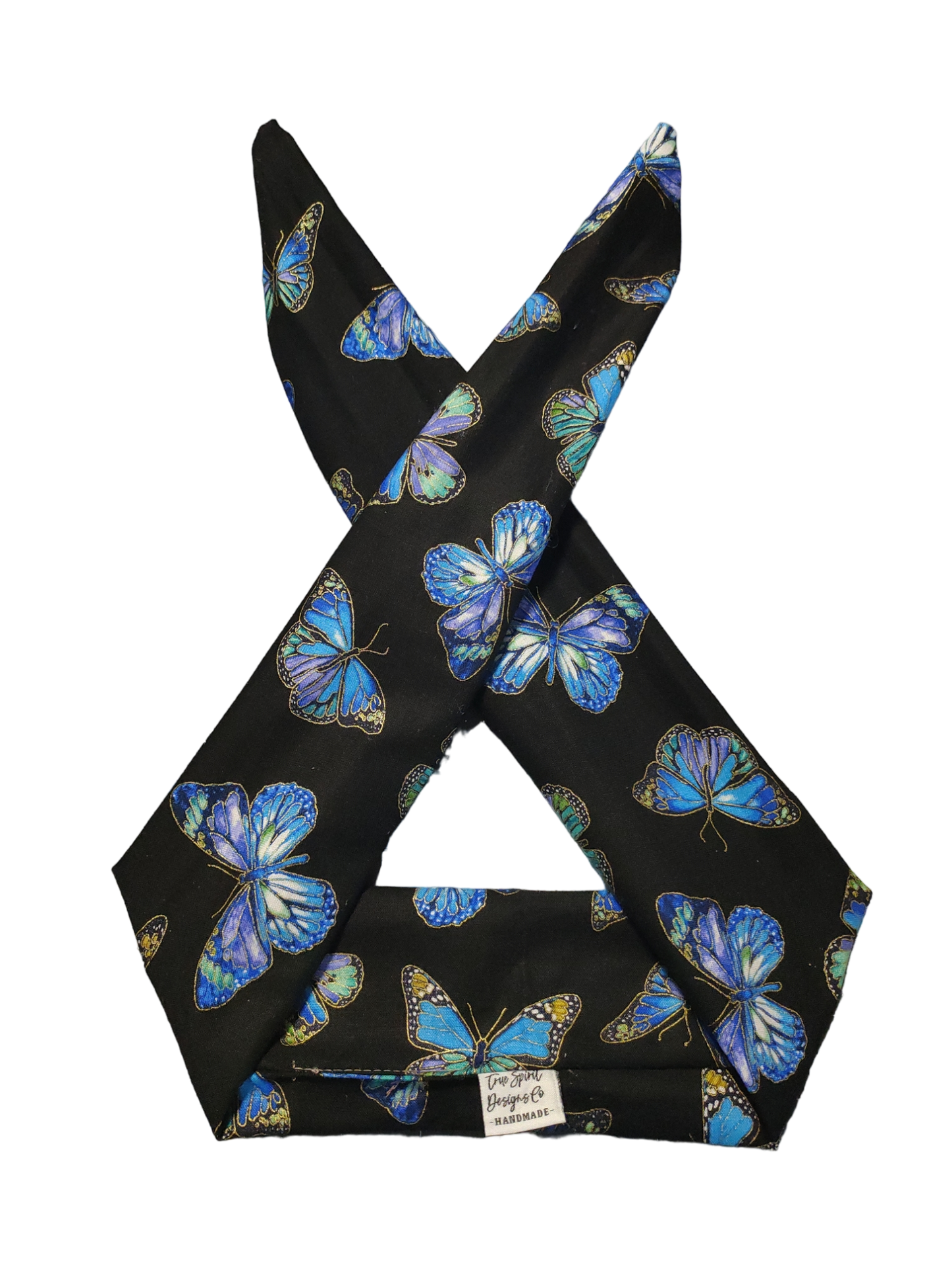 BETTY BOO BANDS™ WIRED HEADWRAP | Black with Blue Butterflies