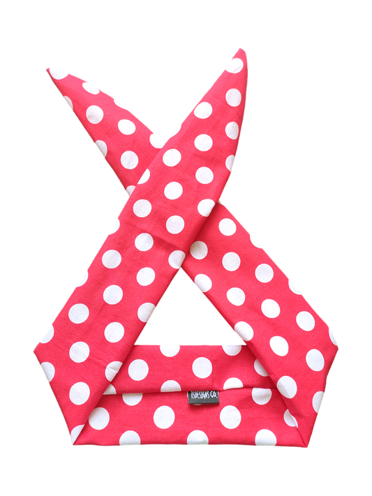 BETTY BOO BANDS™ WIRED HEADWRAP |+ ZIP POCKET | Red Polkadots
