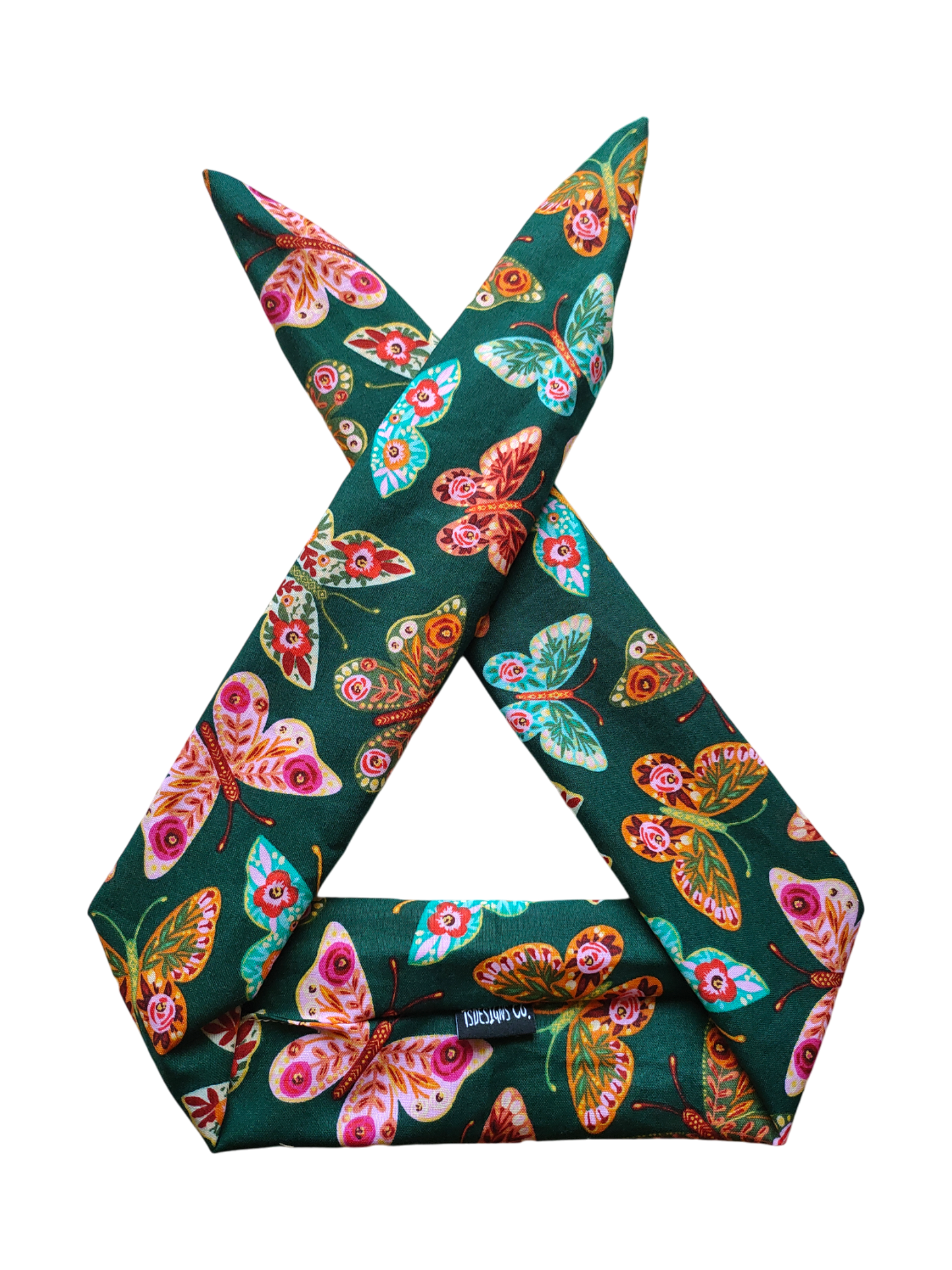 BETTY BOO BANDS™ WIRED HEADWRAP | Butterflies | Deep Green