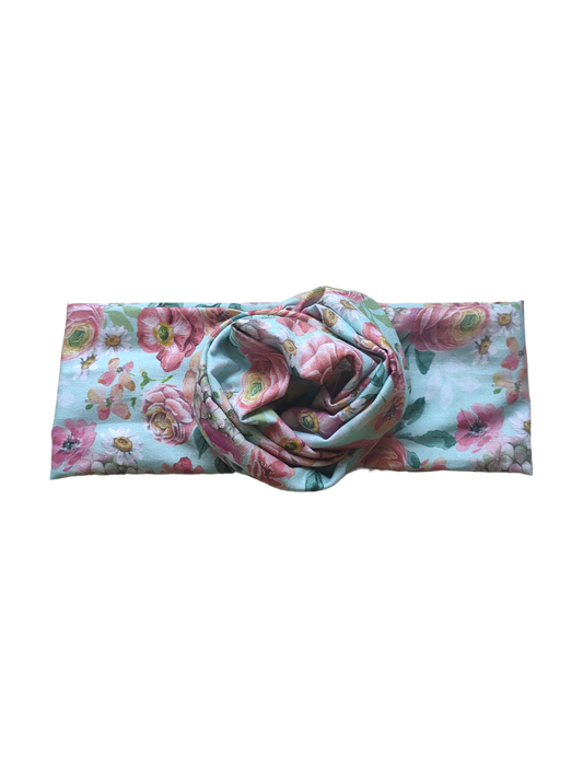 BETTY BOO BANDS™ WIRED HEADWRAP | Vintage Floral Aqua Green