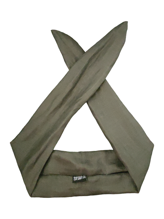 BETTY BOO BANDS™ WIRED HEADWRAP | + ZIP POCKET | Linen Army Green