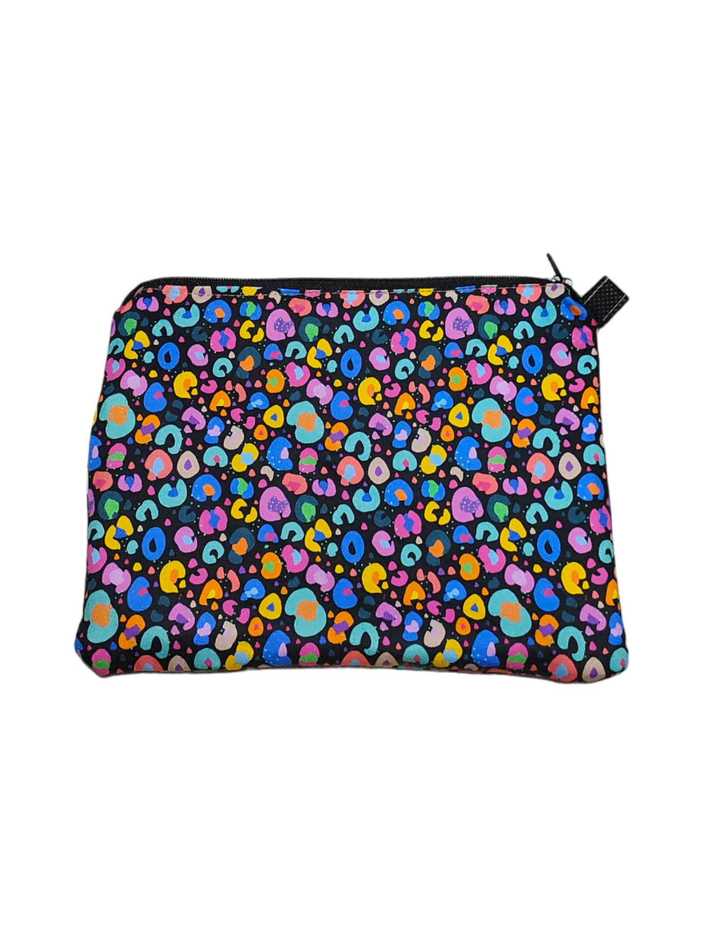 STORAGE ZIP POUCH Black Leopard Rainbow