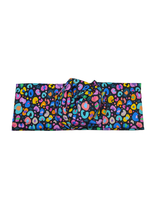 BETTY BOO BANDS™ WIRED HEADWRAP | Black Leopard Rainbow